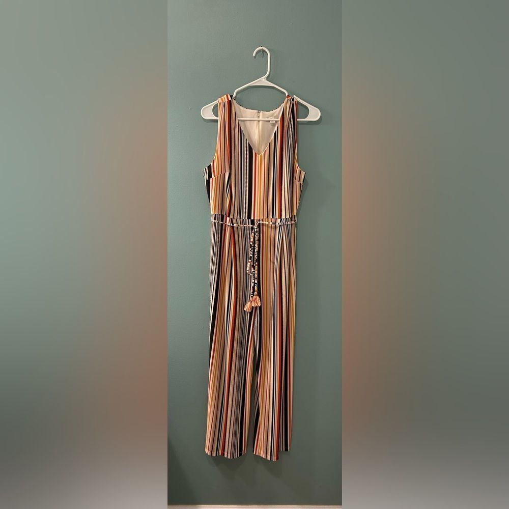 NWOT … EST 1946 Striped Sleeveless Jumpsuit with Belt